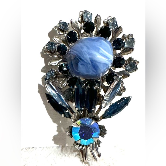 StunningPerriwinkle/💙⬇️⬇️💲Rare 1950s Vintage Sparkling, unique, NAVETTE - Picture 2 of 5